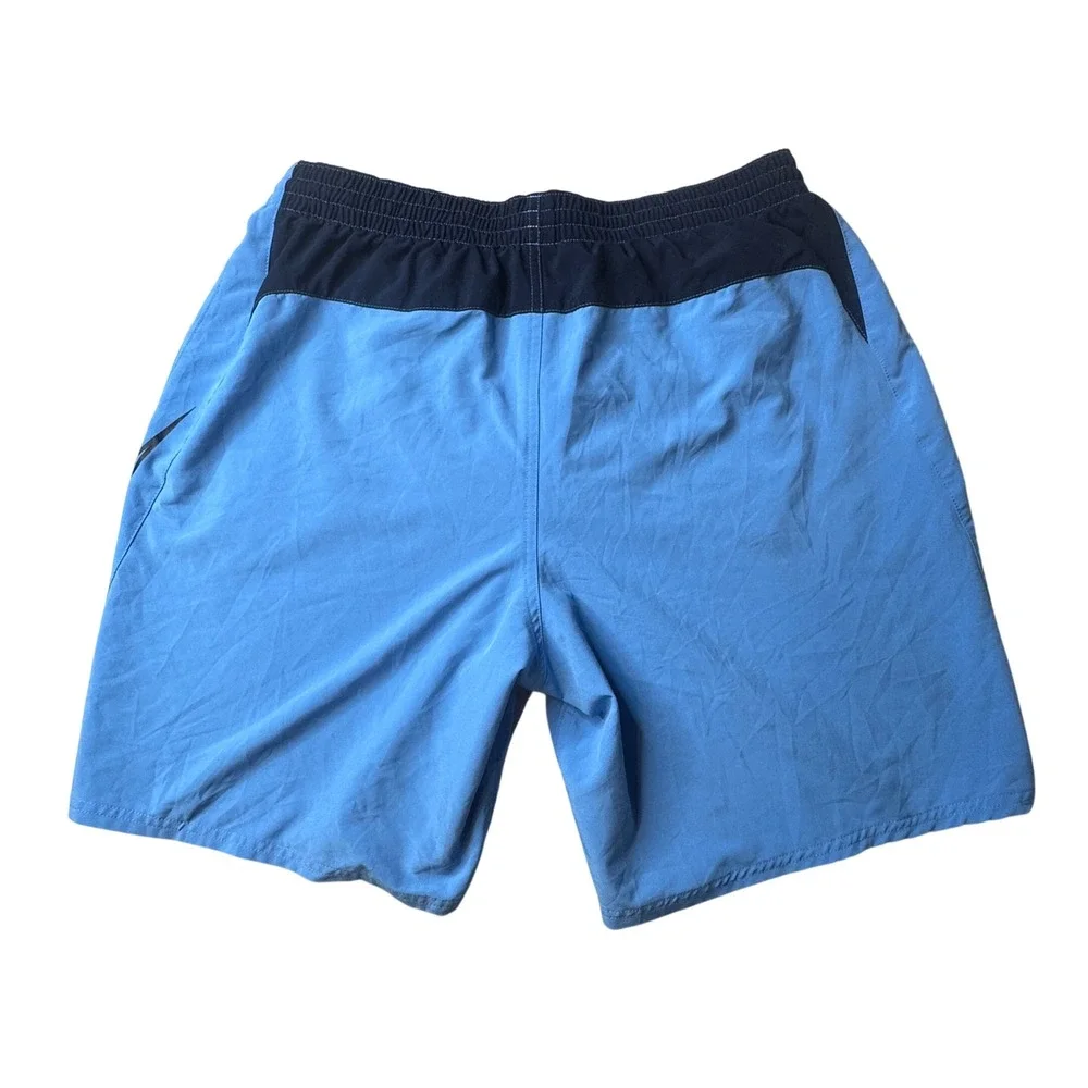 Nike Swim Trunks Mens XL Blue NESS9488 Swoosh Graphic Athletic Board Shorts